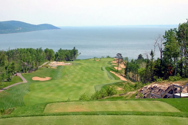Golf course on the cliffs above the St. Lawrence River in Charlevoix