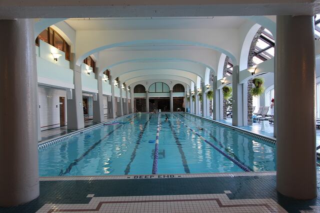Arched indoor hotel swimming pool